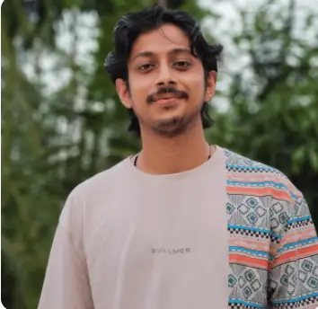 Casual portrait of man in printed shirt