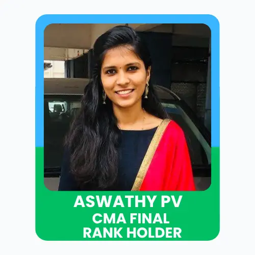 Portrait of Aswathy CMA Final rank holder, with a confident and professional appearance.
