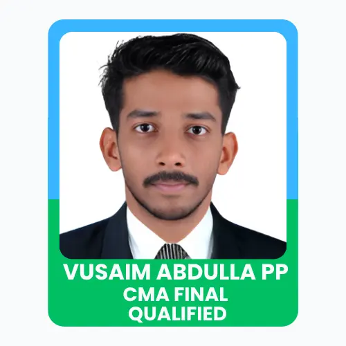 Poster of VUSAIM celebrating her achievement of qualifying CMA Final, with a portrait image and green-blue background design