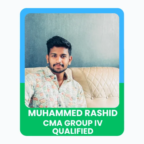 Poster featuring Muhammed Rashidsmiling outdoors, celebrating her achievement of qualifying CMA Group IV