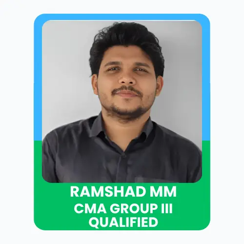 Portrait of RAMSHAD celebrating CMA Group III qualification with a confident expression.