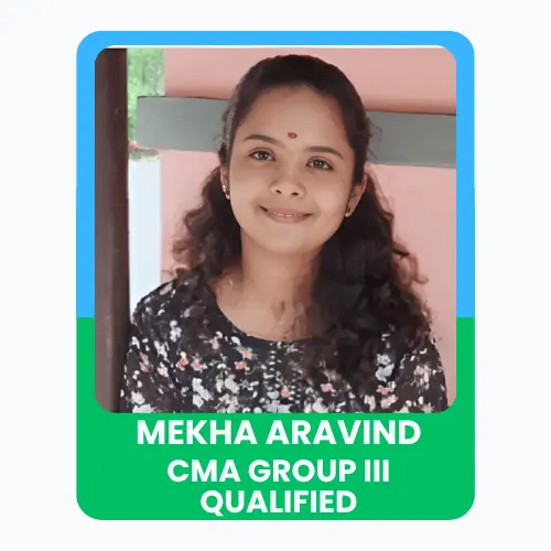 Portrait of mekha celebrating CMA Group IV qualification with a confident expression