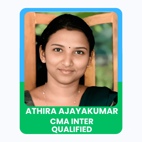 Portrait of Atgira celebrating CMA Inter qualification with a confident expression.