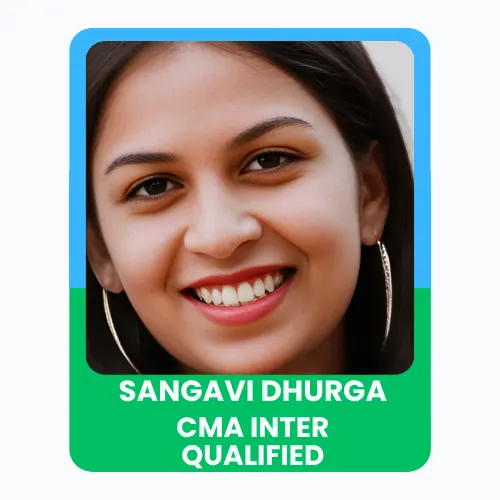 Portrait of Sangavi Dhurga celebrating CMA Group Inter qualification with a confident expression