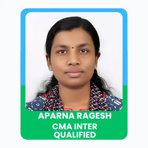 Portrait of Aparna celebrating CMA Group Inter qualification with a confident expression.