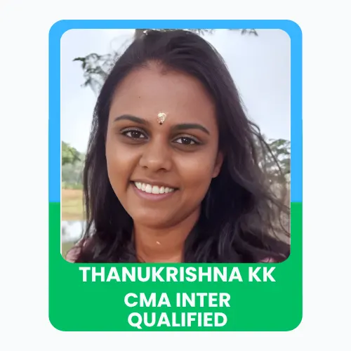 Portrait of Thanukrishna celebrating CMA Group Inter qualification with a confident expression