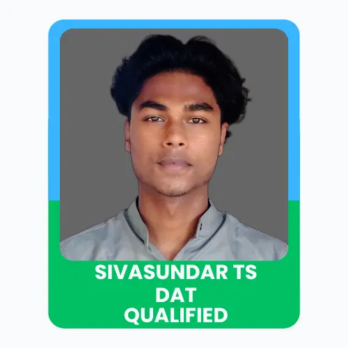 Portrait of Sivasundar with a “DAT Qualified” achievement banner.