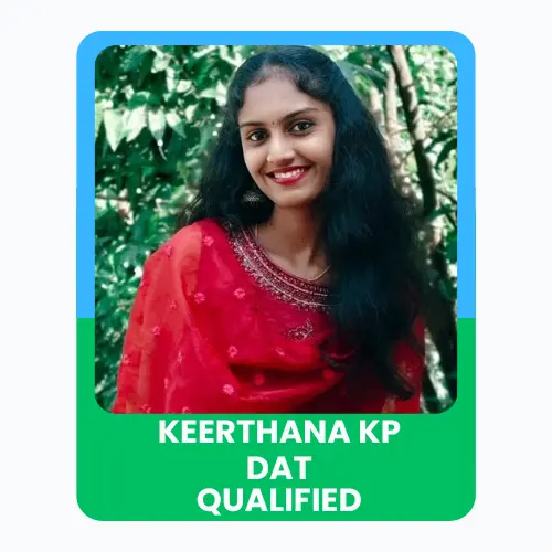 Portrait of Avinash with a “DAT Qualified” achievement banner.